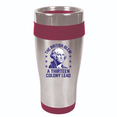 The British Blew A 13 Colony Lead Retro Us George Washington 16oz Travel Tumbler
