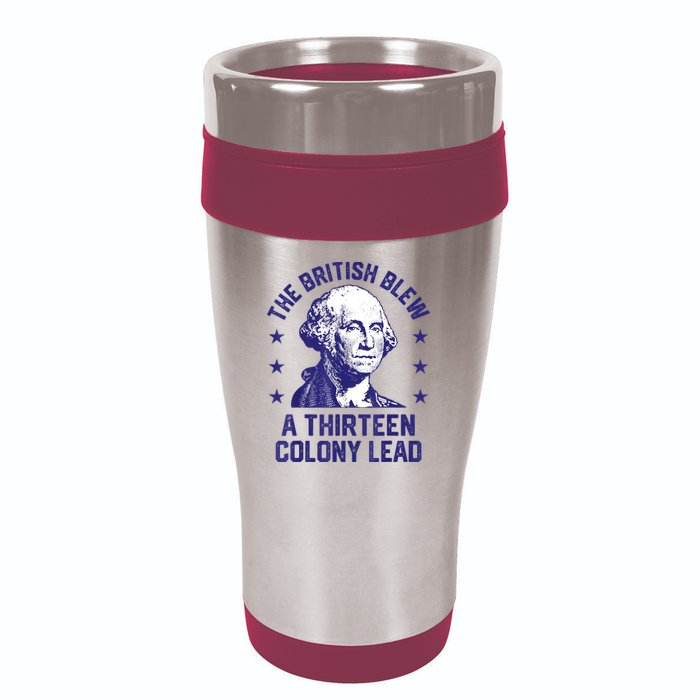 The British Blew A 13 Colony Lead Retro Us George Washington 16oz Travel Tumbler