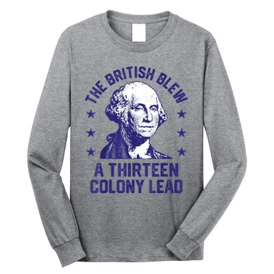The British Blew A 13 Colony Lead Retro Us George Washington Long Sleeve Shirt