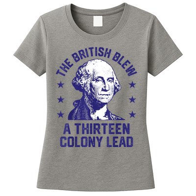 The British Blew A 13 Colony Lead Retro Us George Washington Womens T-Shirt
