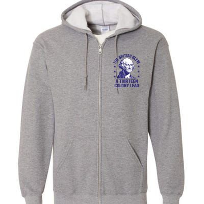 The British Blew A 13 Colony Lead Retro Us George Washington Full Zip Hoodie