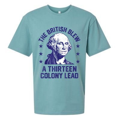 The British Blew A 13 Colony Lead Retro Us George Washington Sueded Cloud Jersey T-Shirt
