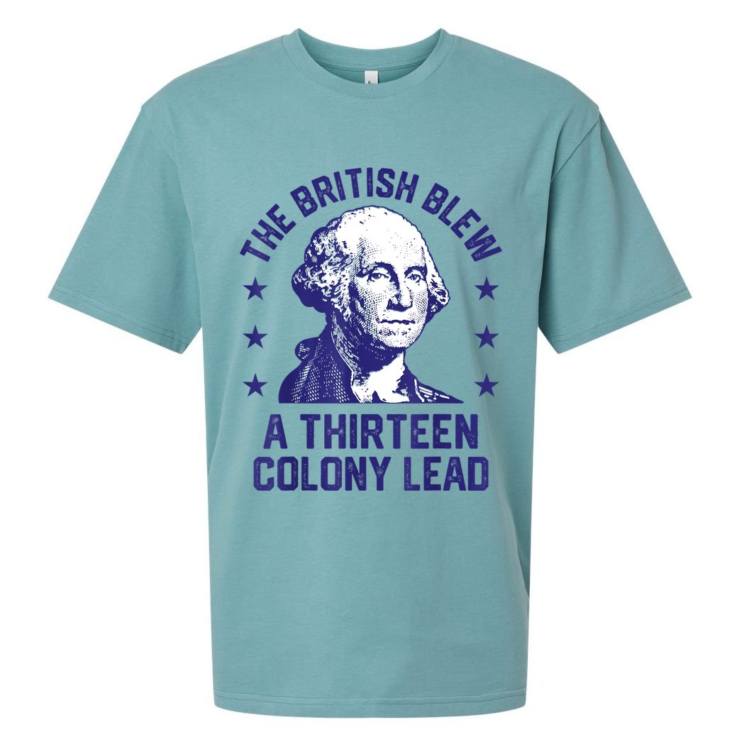 The British Blew A 13 Colony Lead Retro Us George Washington Sueded Cloud Jersey T-Shirt