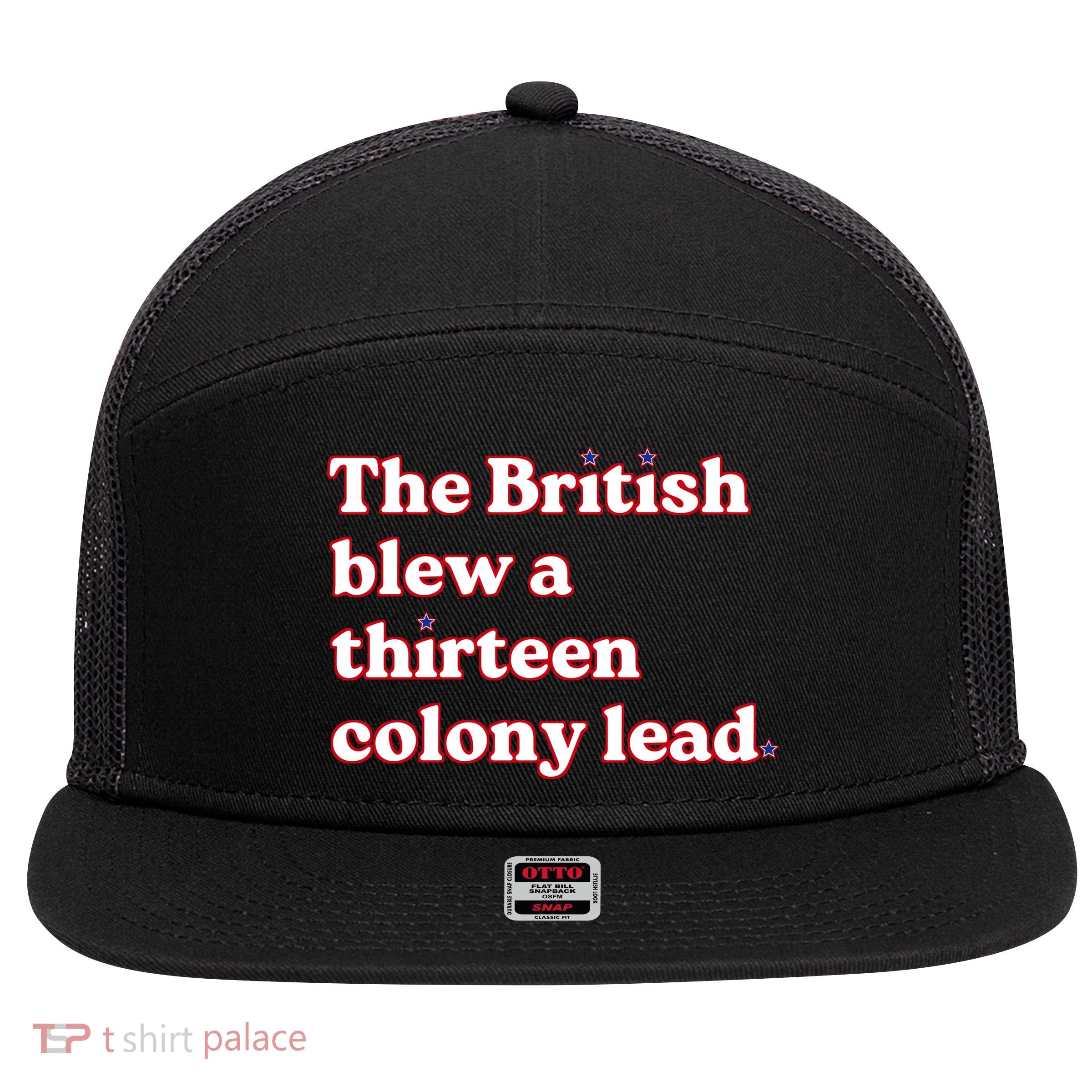 The British Blew A Thirteen Colony Lead 7 Panel Mesh Trucker Snapback Hat