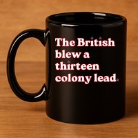 The British Blew A Thirteen Colony Lead 11oz C Handle Ceramic Mug