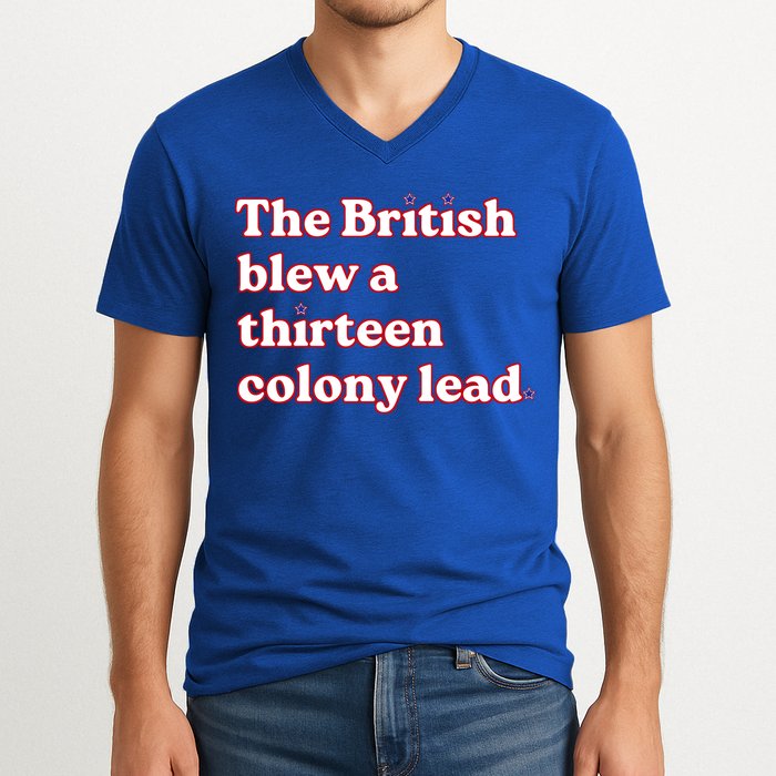 The British Blew A Thirteen Colony Lead V-Neck T-Shirt