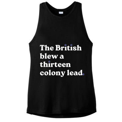 The British Blew A Thirteen Colony Lead Ladies PosiCharge Tri-Blend Wicking Tank