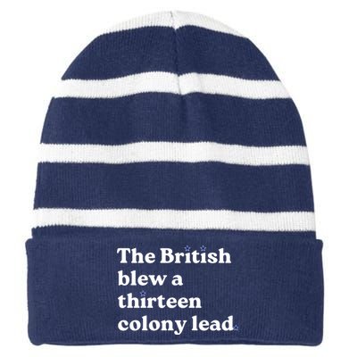 The British Blew A Thirteen Colony Lead Striped Beanie with Solid Band