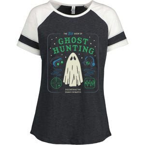 The Big Book Of Ghost Hunting Funny Halloween Enza Ladies Jersey Colorblock Tee