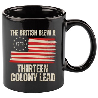 The British Blew A 13 Colony Lead Funny 4th Of July 11oz C Handle Ceramic Mug