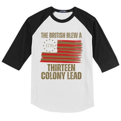 The British Blew A 13 Colony Lead Funny 4th Of July Kids Colorblock Raglan Jersey