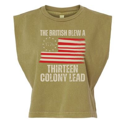 The British Blew A 13 Colony Lead Funny 4th Of July Garment-Dyed Women's Muscle Tee