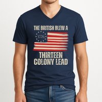 The British Blew A 13 Colony Lead Funny 4th Of July V-Neck T-Shirt