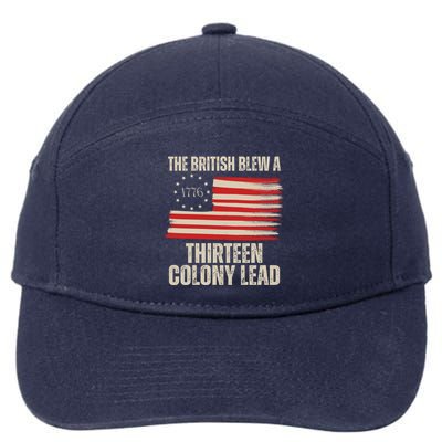 The British Blew A 13 Colony Lead Funny 4th Of July 7-Panel Snapback Hat