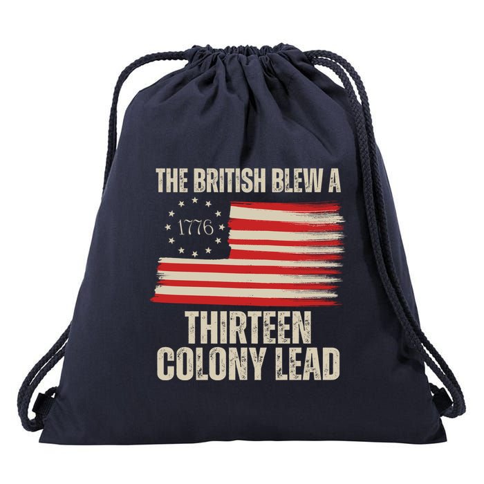 The British Blew A 13 Colony Lead Funny 4th Of July Drawstring Bag