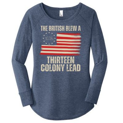 The British Blew A 13 Colony Lead Funny 4th Of July Women's Perfect Tri Tunic Long Sleeve Shirt