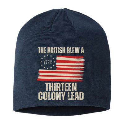 The British Blew A 13 Colony Lead Funny 4th Of July Sustainable Beanie