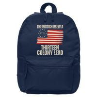 The British Blew A 13 Colony Lead Funny 4th Of July 16 in Basic Backpack