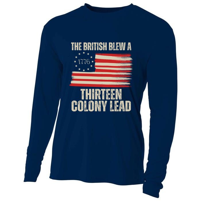 The British Blew A 13 Colony Lead Funny 4th Of July Cooling Performance Long Sleeve Crew