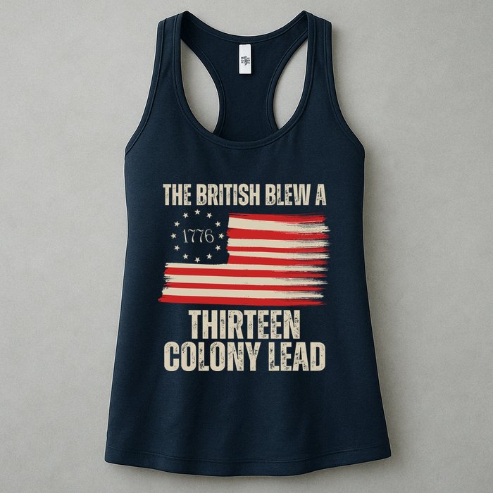 The British Blew A 13 Colony Lead Funny 4th Of July Womens Tank Top