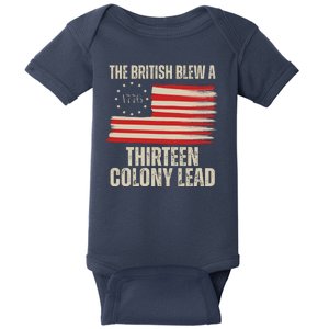 The British Blew A 13 Colony Lead Funny 4th Of July Baby Bodysuit