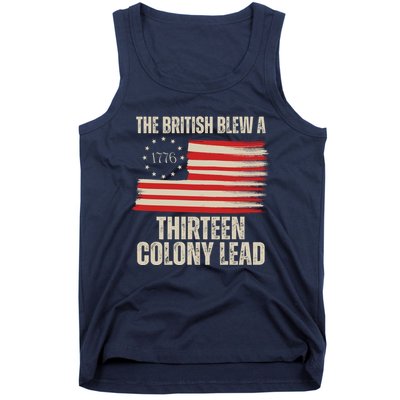 The British Blew A 13 Colony Lead Funny 4th Of July Tank Top