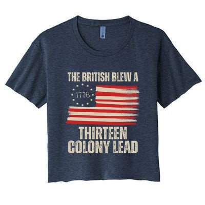 The British Blew A 13 Colony Lead Funny 4th Of July Crop Top