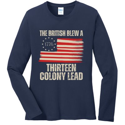 The British Blew A 13 Colony Lead Funny 4th Of July Ladies Long Sleeve Shirt