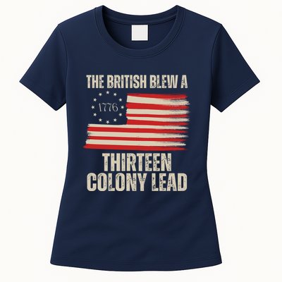 The British Blew A 13 Colony Lead Funny 4th Of July Womens T-Shirt