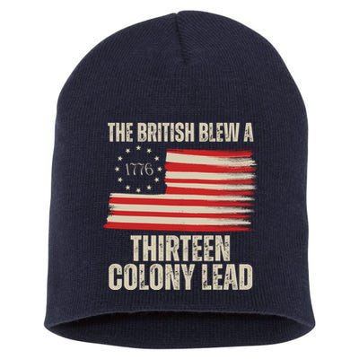 The British Blew A 13 Colony Lead Funny 4th Of July Short Acrylic Beanie