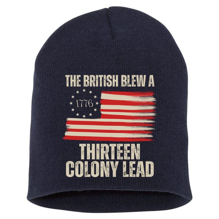 The British Blew A 13 Colony Lead Funny 4th Of July Short Acrylic Beanie