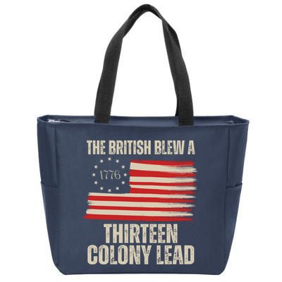 The British Blew A 13 Colony Lead Funny 4th Of July Zip Tote Bag