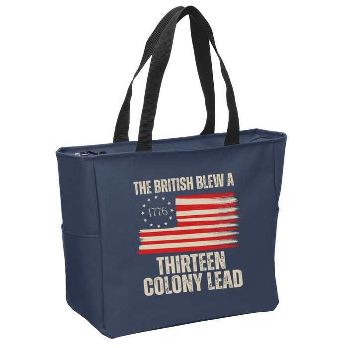 The British Blew A 13 Colony Lead Funny 4th Of July Zip Tote Bag