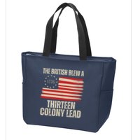 The British Blew A 13 Colony Lead Funny 4th Of July Zip Tote Bag