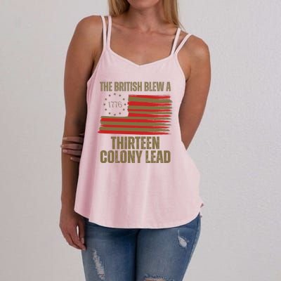 The British Blew A 13 Colony Lead Funny 4th Of July Women's Strappy Tank