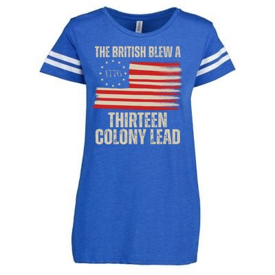 The British Blew A 13 Colony Lead Funny 4th Of July Enza Ladies Jersey Football T-Shirt