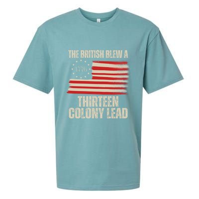 The British Blew A 13 Colony Lead Funny 4th Of July Sueded Cloud Jersey T-Shirt