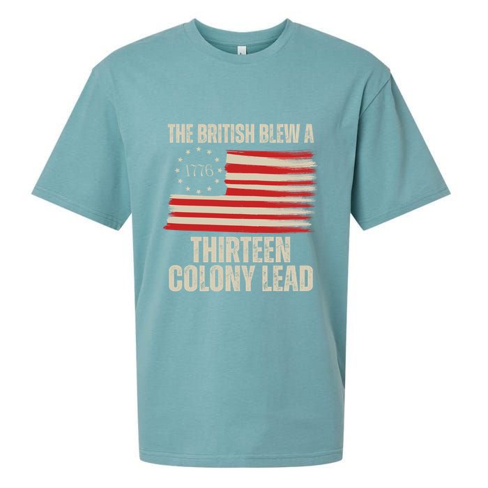 The British Blew A 13 Colony Lead Funny 4th Of July Sueded Cloud Jersey T-Shirt