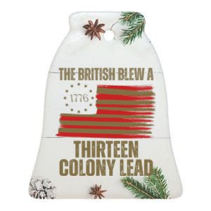 The British Blew A 13 Colony Lead Funny 4th Of July Ceramic Bell Ornament