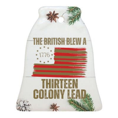 The British Blew A 13 Colony Lead Funny 4th Of July Ceramic Bell Ornament