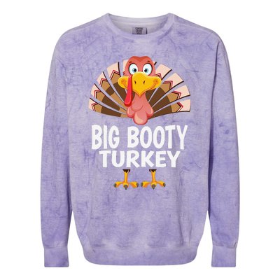 Thanksgiving Big Booty Turkey Matching Pajama Colorblast Crewneck Sweatshirt