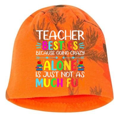 Teacher Besties Because Going Crazy Alone Is Not Fun Kati - Camo Knit Beanie