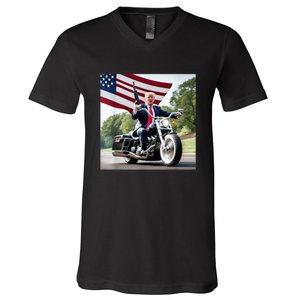 Trump Biker Badass V-Neck T-Shirt