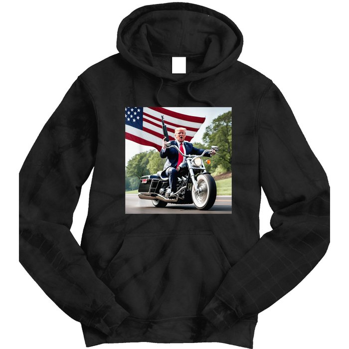 Trump Biker Badass Tie Dye Hoodie