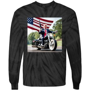 Trump Biker Badass Tie-Dye Long Sleeve Shirt