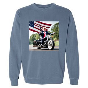 Trump Biker Badass Garment-Dyed Sweatshirt