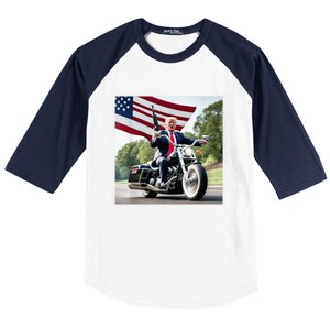 Trump Biker Badass Baseball Sleeve Shirt