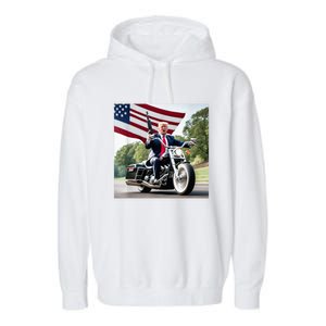 Trump Biker Badass Garment-Dyed Fleece Hoodie