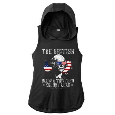 The British Blew A Thirteen Colony Lead 13 1776 4th Of July Ladies PosiCharge Tri-Blend Wicking Draft Hoodie Tank