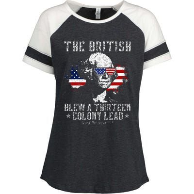 The British Blew A Thirteen Colony Lead 13 1776 4th Of July Enza Ladies Jersey Colorblock Tee